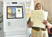 Meningkatkan Kualitas Pelayanan Publik Dan Efisiensi Proses Administrasi Pertanahan, Kantor Pertanahan Kota Binjai Terapkan Mesin Anjungan Pencetakan Sertipikat.