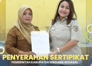 Penyerahan Sertipikat Aset Pemerintah Kabupaten Serdang Bedagai.