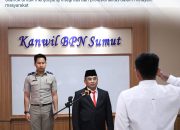 Kepala Kantor Wilayah BPN Provinsi Sumatera Utara Lantik Asisten Surveyor Kadastral.