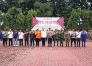 Kapolres Langkat Pimpin Apel Gelar Pasukan Kesiapan Tanggap Darurat Bencana Tahun 2025
