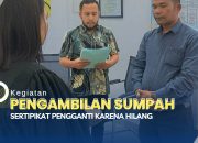 Kantor Pertanahan Kabupaten Serdang Bedagai Melaksanakan Pengambilan Sumpah/Janji Layanan Sertipikat Pengganti.