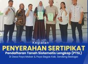Kantor Pertanahan Kabupaten Serdang Bedagai Serahan Sertipikat PTSL di Desa Paya Bagas Dan Desa Paya Mabar