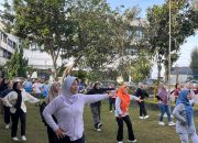 Jumat Sehat, Kantor Pertanahan Kabupaten Karo melaksanakan kegiatan senam bersama.