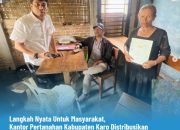 Kantor Pertanahan Kabupaten Karo Serahkan Sertipikat Secara Door to Door di Tambak Lau Mulgap II
