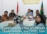 Kantor Pertanahan Kabupaten Serdang Bedagai Mengikuti Rapat Virtual Percepatan Sertipikasi Tanah Wakaf, SHAT PTSL, dan PBT PTSL Tahun 2026.