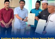 Kantor Pertanahan Kabupaten Karo Serahkan Sertipikat Tanah Wakaf Untuk Masjid Al Muslimin Pujakesuma