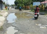 Kerusakan Ruas Jalan Perintis Kemerdekaan Hamparan Perak Seperti Kubangan Kerbau, Maut Menanti