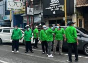 Pengurus DPAC PKB Kecamatan Lubuk Pakam Bagi Masker Kepada Masyarakat Pengguna Jalan Di Lubuk Pakam